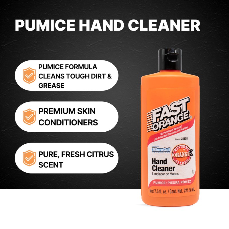 Fast Orange 25108 Pumice Lotion, Heavy Duty Hand Cleaner, Natural