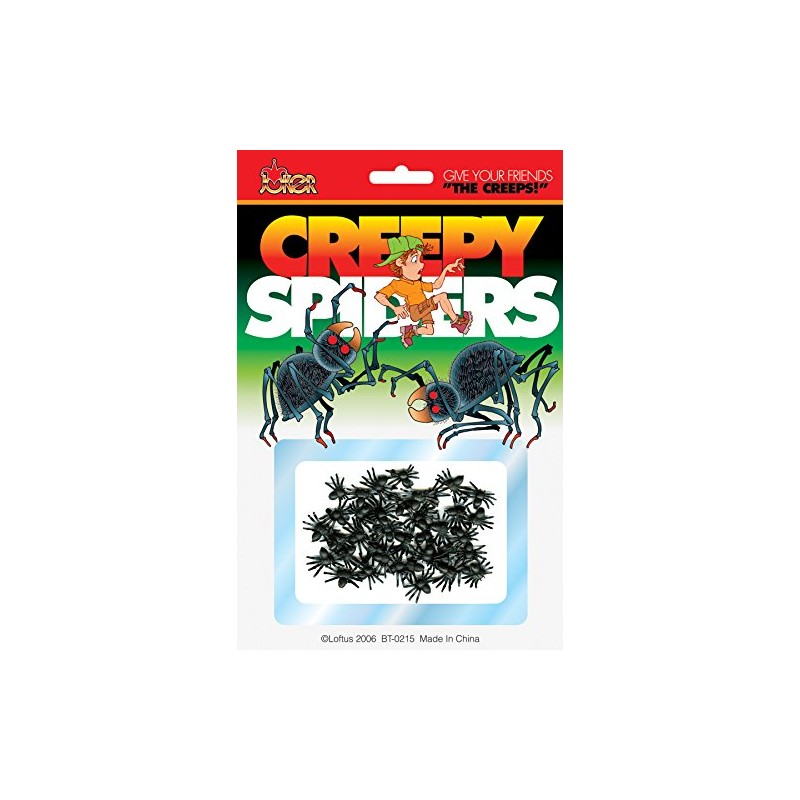 Joker Creepy Mini Spiders Decoration Pack, Black, 16 CT