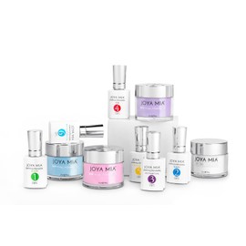 Joya Mia Complete Nail Dipping Powder Starter Kit with Powders, Top, Base, Vitamin Oil, and Brush Save (Purple, blue, Pink) (DPSK-15)
