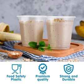 9 oz Clear Disposable Plastic Cups 9 Oz, PET Hard Disposable Cups Bulk, Plastic Tumblers for Parties, Water, Wine, Cocktail Cups, 1000 Pack (12 Ounce - 1000 Pack)