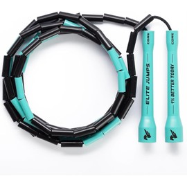 Elite Jumps Cuerdas de saltar de PVC de 6 mm para fitness, cuerda de boxeo ajustable para interiores y exteriores con asas irrompibles y PVC ultra duradero que no se arruga, cuerda de saltar para