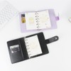A7 Planner Binder Macaron Black PU Leather Notebook Binders Snap