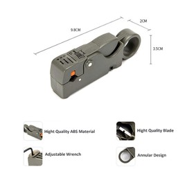 Rotary Coaxial Coax Cable Cutter Stripper Tool for RG58 RG6 RG59 Wire Stripper