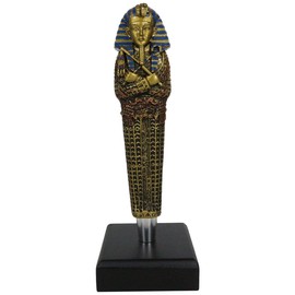 Ebros Gift Novelty Ancient Egyptian King Pharaoh TUT Mummy Sarcophagus Beer Tap Handle Figurine with Display Base Decorative Collectible Quality Handles for Microbrewery Pubs Bars Brewery Accessory
