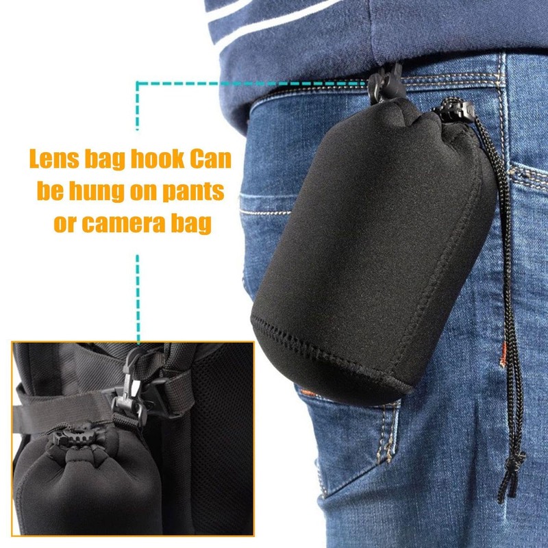 SGSCFG 4-Piece Camera Lens Storage Bag, Portable Protective Bag, Shock