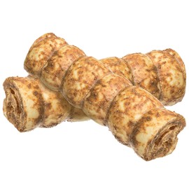 Redbarn All-Natural Beef Cheek Rolls for Dogs | These Grain-Free Cow Cheeks are Naturally Rich in Collagen | Available in Chicken & Carrot Glaze or Uncoated. (Chicken & Carrot, Large (Pack of 1))