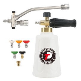Tool Daily Foam Cannon for Pressure Washer with Double Tip Attachment, Dual Lance Wide Mouth Soap Cannon, 5 Power Washer Sprayer Nozzles, 1/4" Quick Connect, 3600 PSI