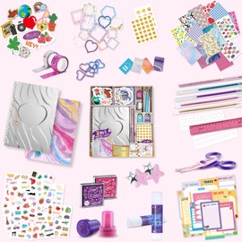PERRYHOME 2-Pack DIY Journal Kit for Girls - 200+Pcs Journal Set for Tween & Teen Girls, Journaling Art & Crafts Kits, Ideal Gifts for 8 9 10 11 12 13 14 Year Old Girl, Scrapbook & Diary Supplies Set