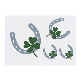 Azeeda 4 x 'Glückshufeisen und vierblättriges Kleeblatt' Temporäre Tattoos - Wasserfest, Hautfreundlich & Ungiftig · Transfers in Verschiedenen Größen (TO00069102)