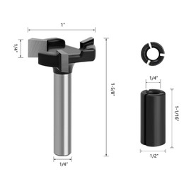 ZEAYEA CNC Spoilboard Surfacing Router Bit, 1/4 inch Shank 1/2 inch Cutting Diameter, Slab Flattening Router Bit, Wood Planing Bit for Spoilboard Surfacing, Trimming and Slotting