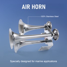 JDMSPEED Air Horns - Triple Chrome Plated Heavy Duty Trumpets. Super Loud 3 Air Horn Fits 12V Truck/Car/Jeep/RV/SUV/Boat/Motorcycle