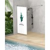 Yampos L Shaped Shower Curtain Rod with Unique Shield Base