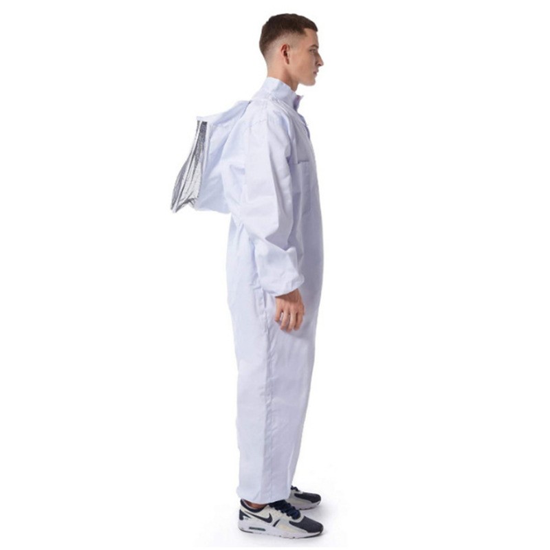 Professional Bee Suit Comfortable Breathable White Double Side Large Pocket