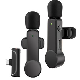 NPTCL 2 Pack Lavalier Microphone USB C Wireless Lav Mic for Android Phone Noise Canceling Mini Lapel Mic Type C for iPhone 15/16 (USB-C) Video Recording Vlog