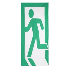 next.design Noren Noren, 70.9 inches (180 cm) Length, Emergency Exit, Pictogram Exit, Funny, Unique, Trick Picture, Long Length, Decorative, Stylish, Modern, Nordic, Tension Rod, Noren, Room Divider,