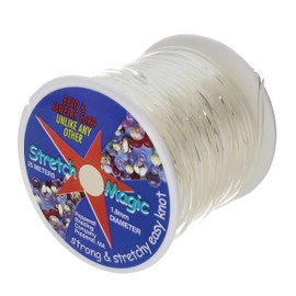 Stretch Magic Bead & Jewelry Cord - Strong & Stretchy, Easy to Knot - Clear Color – 1.8mm Diameter - 25-Meter (82 ft) Spool - Elastic String for Making Beaded Jewelry