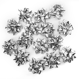 CHOIEO 15 Pcs Gift Bows Assortment, Decor for Christmas, Birthdays, Weddings, Holiday Embellishments, Presents, Wrapping Paper, Anniversaries, Baby Showers, Bridal Showers, Hanukkah (Silver)