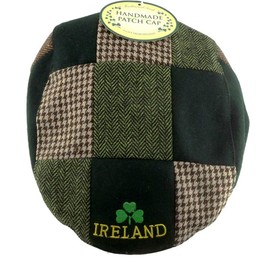 JC Walsh and Sons Ireland Green Patch Cap Gold Shamrock – One Size Flat Cap Classic Mens Hats, Accessories for Men