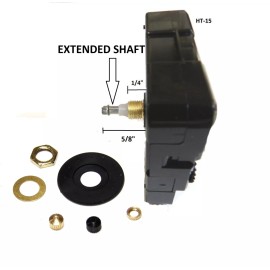 Unbranded High Torque (Silent) Clock Movement extra long shaft  w/continous sweep, 15/16"