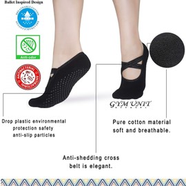 Non slip sock Bundle, 2 styles, Pilates socks with straps nonslip grip, yoga socks nonslip non skid socks, for Barre, Dance, yoga, Pilates, Ballet, home leisure