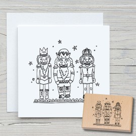 Newstamps 3 Nutcracker Large Wooden & Rubber Stamp for Card Making, Wooden Stamp, Christmas, Christmas Card, Advent, Scrapbook, Textile Stamp, Decoration, Children