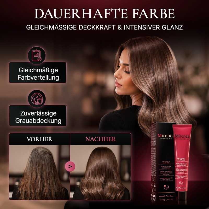 MIRENEA Professional Hair Colour 100ml - Permanent Cream Hair Colour