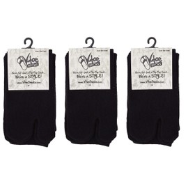 V-Toe Flip-Flop Socks - Tabi Split Toe Cotton Socks for Men & Women - Japanese Toes Separated Socks - Over The Knee Size Casual or Dress - (3 Pair Pack)