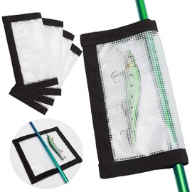 Ikerall Paquete de 8 envolturas de señuelo de pesca, cubiertas de señuelo de PVC transparente duraderas para protectores de gancho de tela de caña