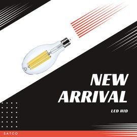 Satco S13191 40W LED HID Replacement Bulb, 4000K Cool White, 7500 Lumens, EX39 Mogul Extended Base, Clear Finish, 80+ CRI, Non-Dimmable, Energy-Efficient, LED for Industrial and Commercial (2 Pack)