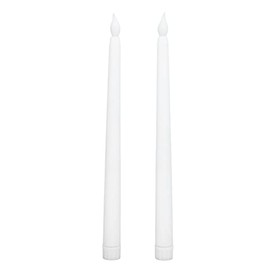 Candelabros LED Sin Llama Seguros Para Decoración De Pasteles Bodas Y Centros De Mesa Velas Cónicas Color Nácar 2 Piezas