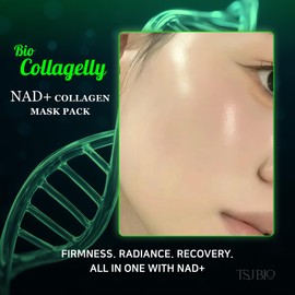 TSJ Bio NAD+ Collagelly Vegan Collagen Mask – 2.1 fl. Oz with 10,000ppm NAD+, NMN, Exosome Complex - Korean Skin Care | Super Peel-Off Face for Blackheads, Pores, Lifting, Exfoliating