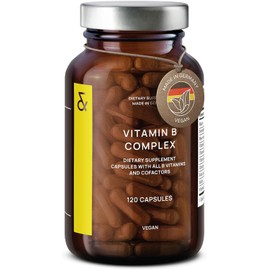 Vitamin B Complex Vegan | High Strength - All 8 B Vitamins + Co-Factors | 120 Capsules for 120 Days | VIT B1, B2, B3, B5, B6, B12, Biotin & Folic Acid + Myo-Inositol + Choline