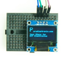 Paradisetronic.com 0.96 Inch OLED Display Module with 128 x 64 Pixels, I2C, 3.3 V/5 V, Blue, Compatible with Arduino, Raspberry Pi, ESP32, STM32