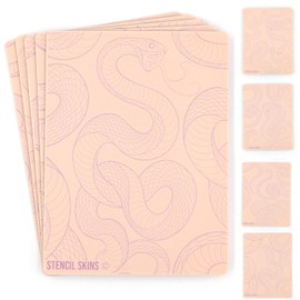 Pre-Printed Tattoo Practice Skins with Stencils | 3mm Fake Skins for Tattooing (5 Pack) | Snake Set