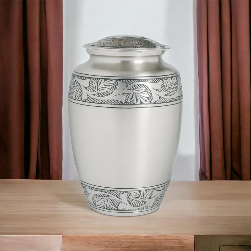 Lightnpro Pewter Cremation Urn for Human Ashes Adult, Hand Crafted