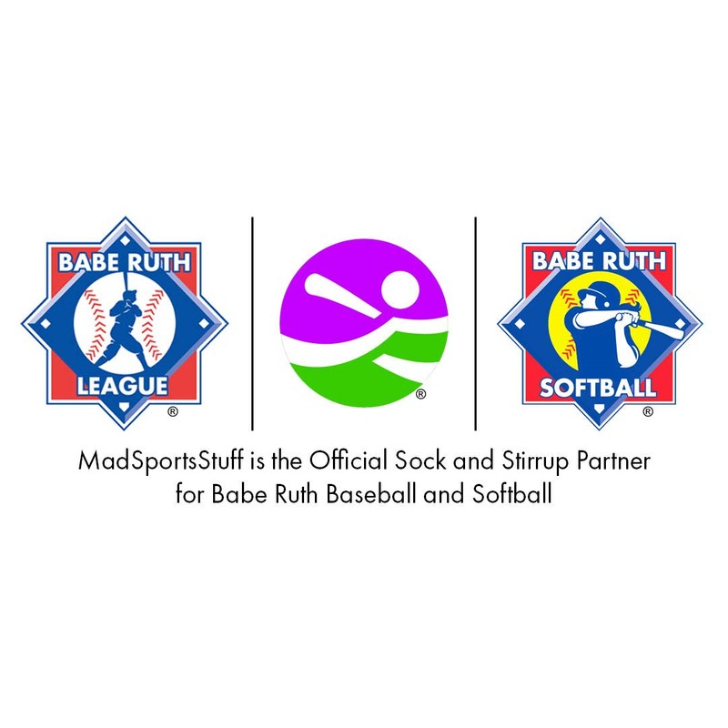 MadSportsStuff Softball Logo Crew Socks (Navy/White, Medium)