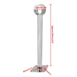 Rannb Ceiling-Mount Bracket Wardrobe Pipe Bracket Rod Lever Support Holder Fit 32 to 33mm Rod 250mm/9.8" Length-2pcs