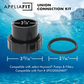 Union Connector Kit Compatible with Hayward SPX3200UNKIT for Select Hayward Tristar, Northstar and EcoStar Pool Pumps and Select SwimClear Cartridge Filters (2-Pack)