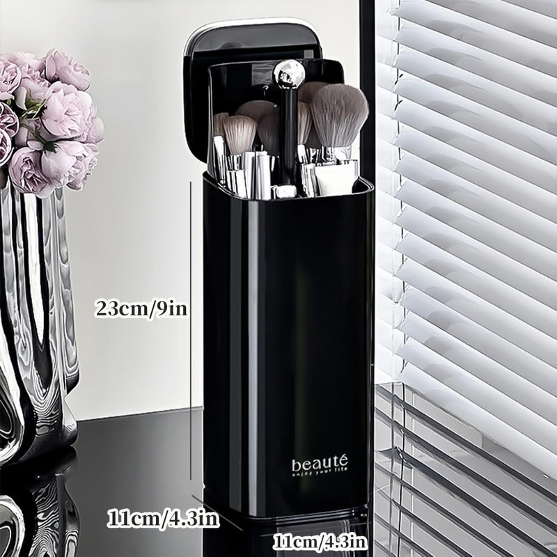 Esdallina Automatic Lifting Makeup Brush Holder with Lid Dustproof Cosmetic