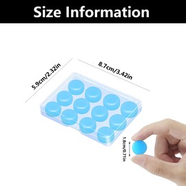 12 PCS Silicone Ear Plugs for Sleeping, Ear Plugs Silicone, Reusable Moldable Waterproof Noise Cancelling Earplugs for Sleep, for Sleeping, Travelling(Blue)