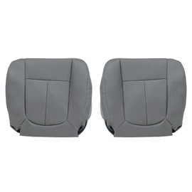 Priprilod Gray Perforated Leather Driver & Passenger Side Bottom Replacement Seat Cover Compatible with Ford F150 Lariat 2009 2010 2011 2012 2013 2014