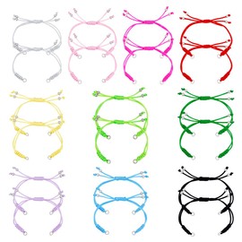 UNICRAFTALE 20Pcs 10 Colors Adjustable Nylon Braided Bracelets 20cm Bracelet Cord Nylon String with Beads Rope Bracelet Twisted Cord Friendship Bracelets for Jewelry Making for Women