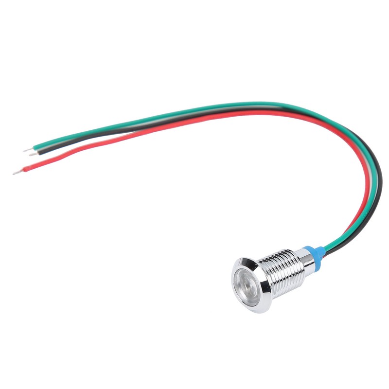 4 Sets PreWired Round LEDs Waterproof Dustproof 2-Color Common Cathode