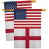 England US Friendship House Flags 2 pcs Pack Regional USA