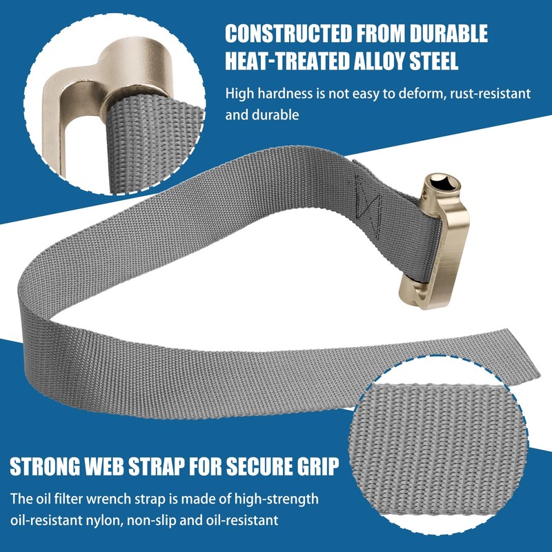Abode Oil Filter Strap Wrench Removal Tool for With Diameters
