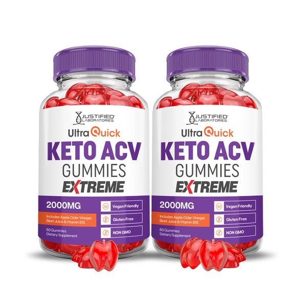 (2 Pack) Ultra Quick Keto ACV Gummies Extreme 2000MG Ultraquick