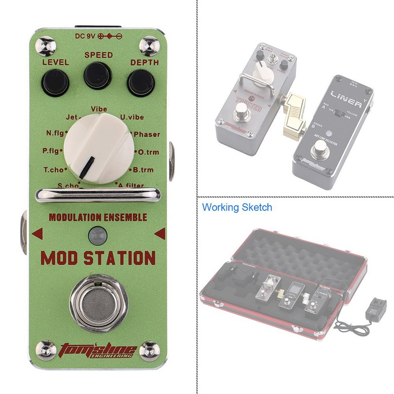 AMS-3 Mod Station Modulation Ensemble Electric Guitar Effect Pedal Mini