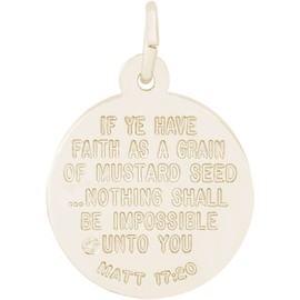 Rembrandt Mustard Seed Charm - Metal - Gold Plated Sterling Silver