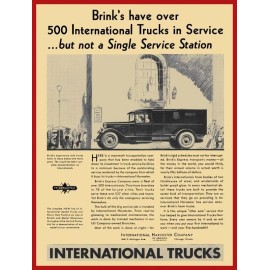 1930 IH Trucks New Metal Sign: Lg. Size - 12 x 16 - Brinks Armored Truck