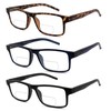 3 Pack Bifocal Reading Glasses for Men/Women Rectangular Frame Computer